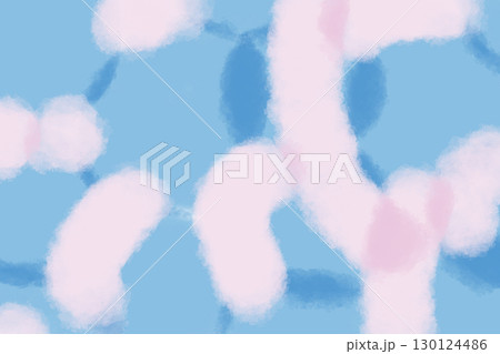 イラスト素材：ピンクと水色の抽象画 130124486