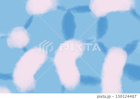 イラスト素材：ピンクと水色の抽象画 130124487