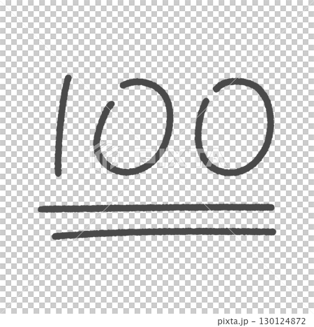 Cute handwritten black letters of 100 points - Images of numbers representing scores, perfect scores, and perfect marks Cute handwritten black letters of 100 points - Images of numbers representing scores, perfect scores, and perfect marks 130124872