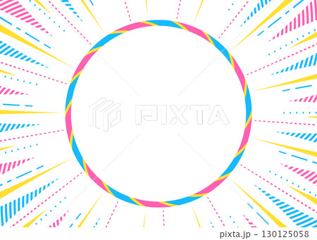 集中線と円形のフレーム背景、ポップなデザイン 130125058