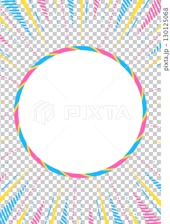 Concentrated line and circular frame background, pop design, portrait orientation 130125068