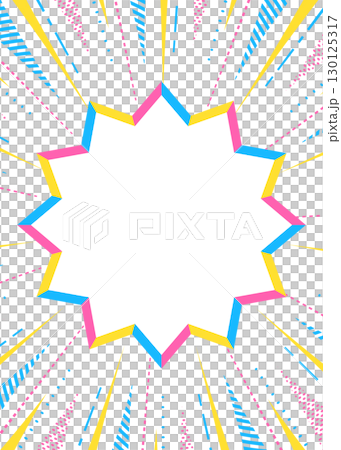 Background material with concentrated lines and pop frames, pop design, portrait orientation 130125317