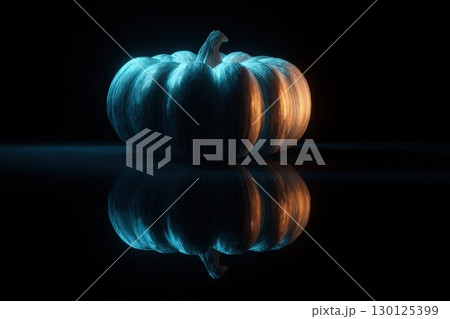 Floating Pumpkin with Dual Lighting in Blue and Warm Glow 130125399