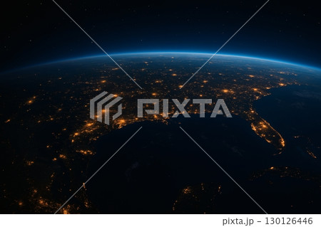 宇宙から見た夜景 130126446