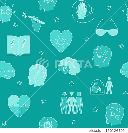 Seamless pattern with neuro difference symbols 130126501