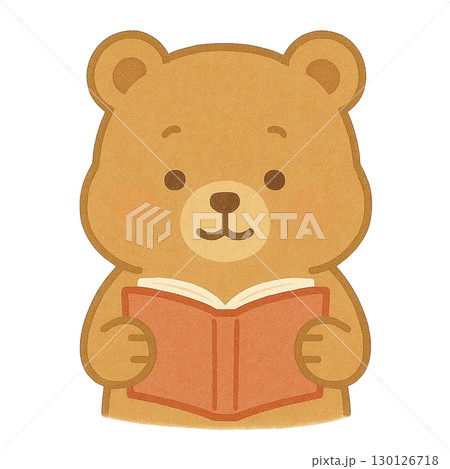 本を読んでる子グマのイラスト 130126718