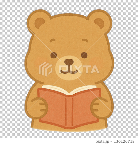 本を読んでる子グマのイラスト 130126718