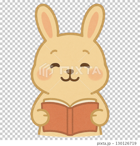 本を読んでるうさぎのイラスト 130126719