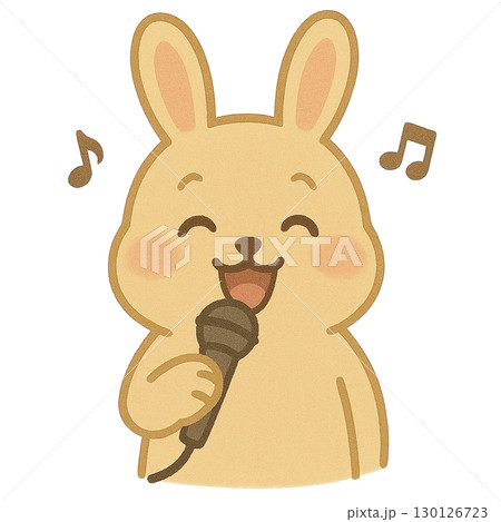 歌ってるうさぎのイラスト 130126723