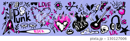 Punk rock doodle graphics Punk rock doodle graphics 130127006