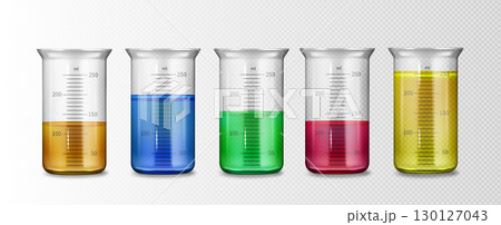 Measuring cup set with 3d glass beakers Measuring cup set with 3d glass beakers 130127043