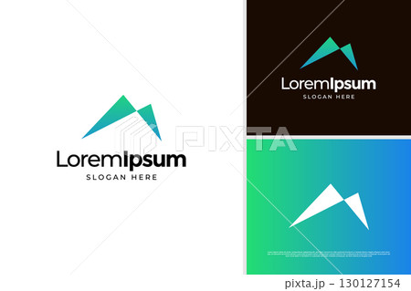 Abstract initial A logo. Creative mountain logo vector design template 130127154