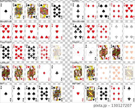 Playing cards, poker hand set for card games Playing cards, poker hand set for card games 130127207