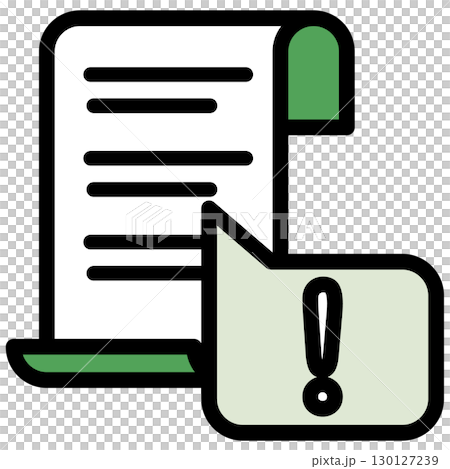 Illustration icon material set: Exclamation mark document file 127 Illustration icon material set: Exclamation mark document file 127 130127239