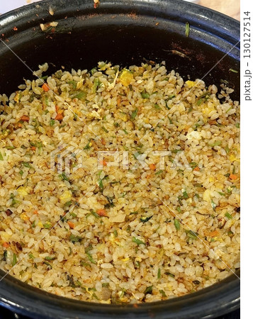 Bokkeumbap, a Korean fried rice dish, often made with kimchi or other vegetables, meats, and seasoned with savory spices. A comforting and flavorful meal! 130127514