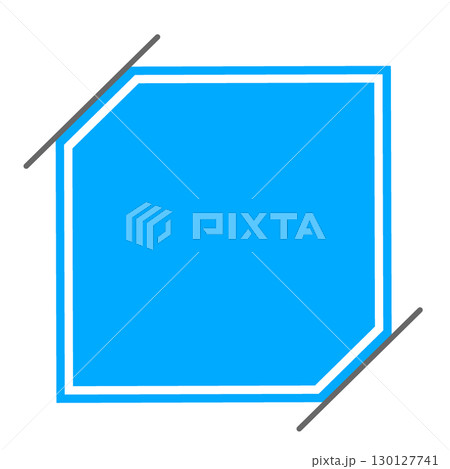 両角をテープで止めた青い四角いフレーム 両角をテープで止めた青い四角いフレーム 130127741