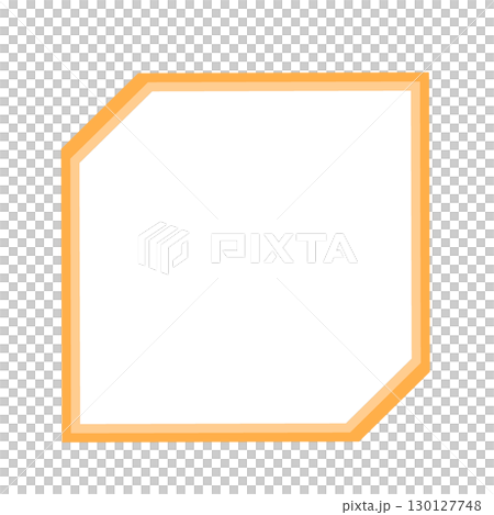 A square orange frame with white inside and taped corners 130127748