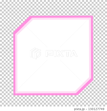 A square pink frame with a white interior and taped corners 130127749