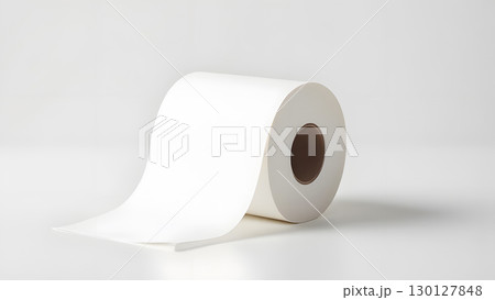 シンプルで清潔感のあるトイレットペーパーのイメージ画像 コピースペース 130127848