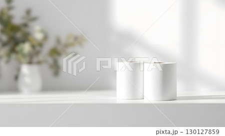 シンプルで清潔感のあるトイレットペーパーのイメージ画像 コピースペース 130127859