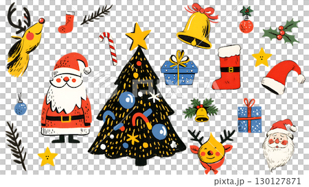 Christmas cute illustration set 130127871