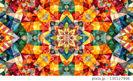 多彩な色が織りなす万華鏡の幻想模様 130127996