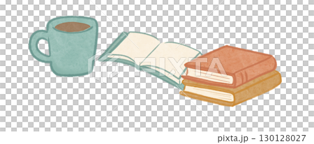 秋の読書 本とコーヒーカップ 130128027