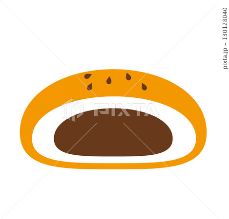 あんぱんの断面図ベクターイラスト素材 130128040