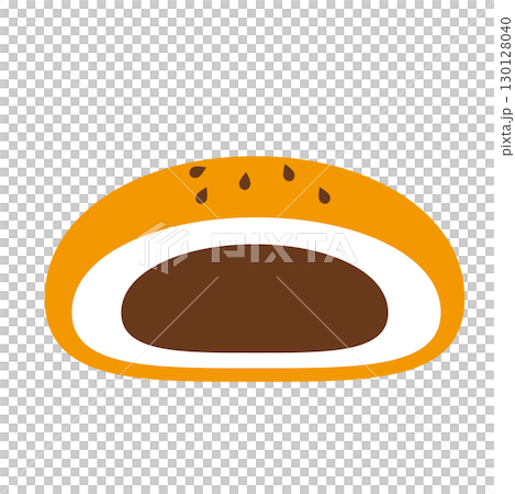 あんぱんの断面図ベクターイラスト素材 130128040