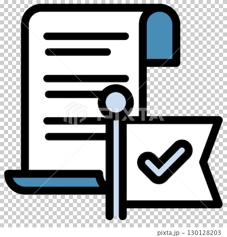 イラストアイコン素材：チェックマークドキュメントファイル179 130128203