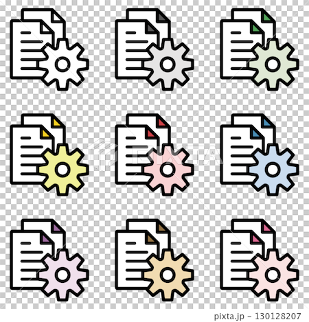 Illustration icon material set: Gear file 017 130128207