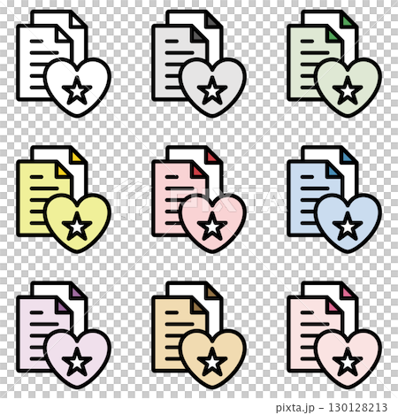 Illustration icon material set: Heart document file 148 Illustration icon material set: Heart document file 148 130128213