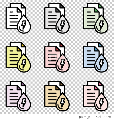 Illustration icon material set: Drop document file 160 130128226