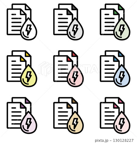 イラストアイコン素材セット：しずくドキュメントファイル161 130128227