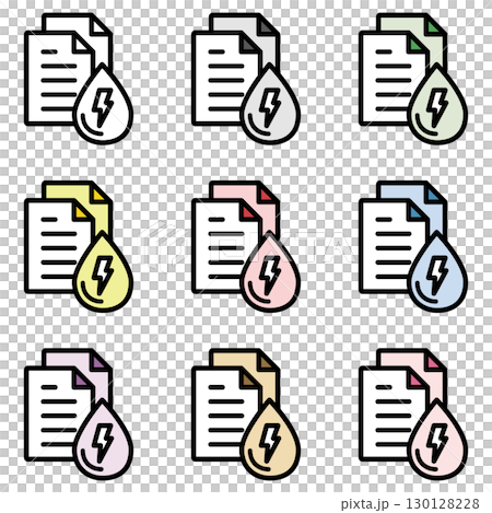 Illustration icon material set: Drop document file 162 130128228