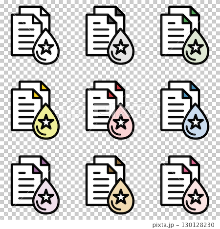 Illustration icon material set: Drop document file 164 130128230
