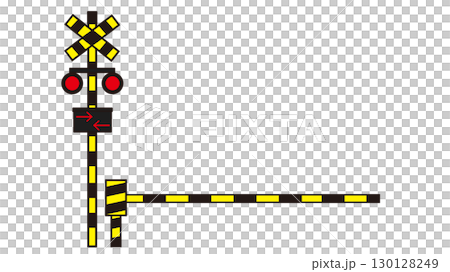 Illustration of a railroad crossing barrier 130128249
