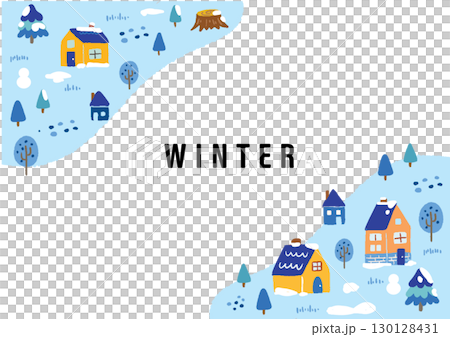Cute winter cityscape background Cute winter cityscape background 130128431