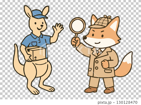 Kangaroo Delivery Man and Fox Detective 130128470