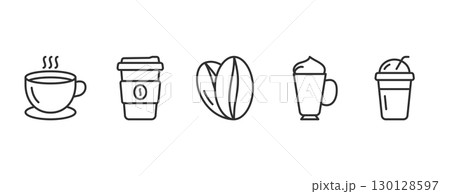 Coffee Line Icons Coffee Line Icons 130128597