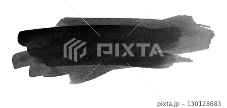 black watercolor background. Artistic hand paint. Isolated on transparent background. 130128683