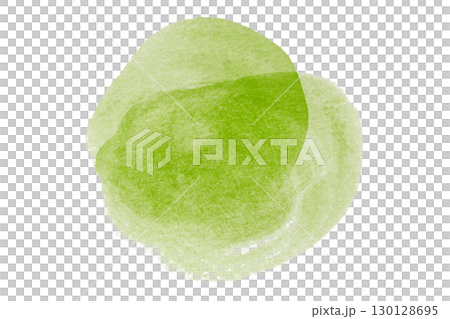 Green watercolor circle pattern isolated on transparent background 130128695
