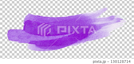 purple watercolor background. Artistic hand paint. Isolated on transparent background. 130128714
