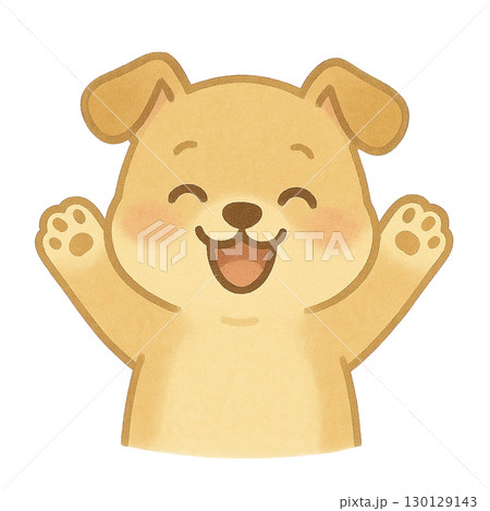 バンザイしてる子犬のイラスト 130129143