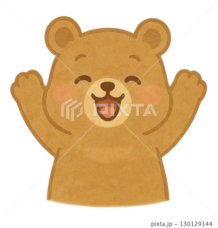 バンザイしてる子グマのイラスト 130129144