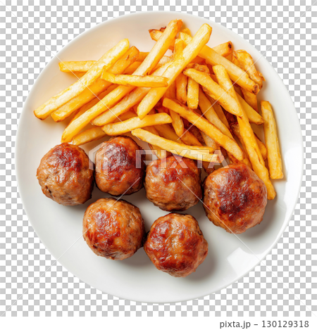 Meatballs and French Fries 130129318