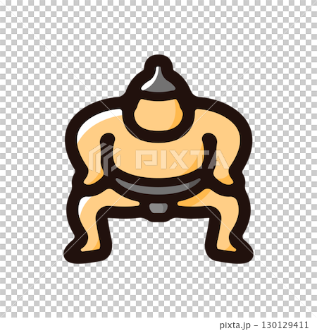 Sumo illustration icon (Japan, traditional culture, Japanese culture material) Sumo illustration icon (Japan, traditional culture, Japanese culture material) 130129411