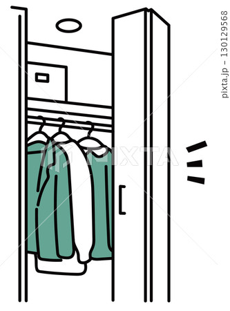 折れ戸のついたクローゼット_単色 折れ戸のついたクローゼット_単色 130129568