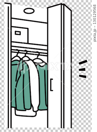 折れ戸のついたクローゼット_単色 折れ戸のついたクローゼット_単色 130129568