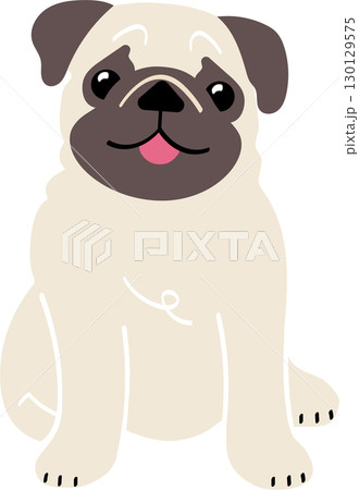 パグ2（おすわり） 130129575